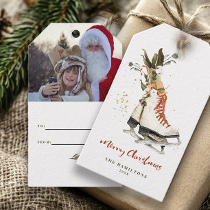 Etiqueta Para Presente Natal em Família Boho Vintage Aquarela