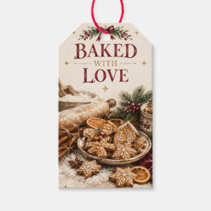 Etiqueta Para Presente Natal europeu elegante, Padaria de Biscoitos de Ge