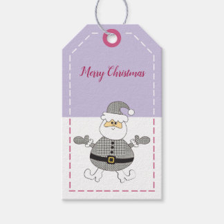 Etiqueta Para Presente Natal Feliz Moda Padrão Xadrez Santa