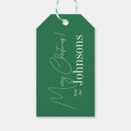 Etiqueta Para Presente Natal Feliz Natal Verde Moderno