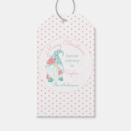 Etiqueta Para Presente Natal Feliz Nome Personalizado Gnome Pastel Fofo