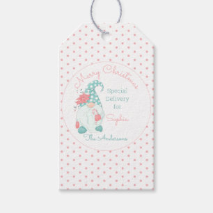 Etiqueta Para Presente Natal Feliz Nome Personalizado Gnome Pastel Fofo