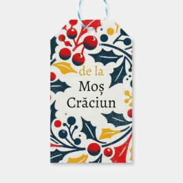 Etiqueta Para Presente Natal feliz - romeno - Coroa de Natal