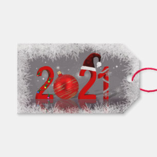 Etiqueta Para Presente Natal Festivo Colorido Feliz Ano Novo 2021