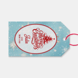 Etiqueta Para Presente Natal Flocos de Neve Bonitos