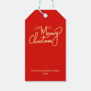 Etiqueta Para Presente Natal indicado por letras do gato da mão engraça