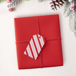 Etiqueta Para Presente Natal Listras Rosa e Vermelho Modernas