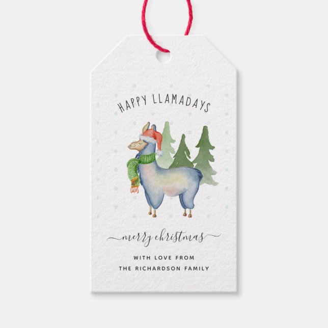Etiqueta Para Presente Natal Llama (Frente)