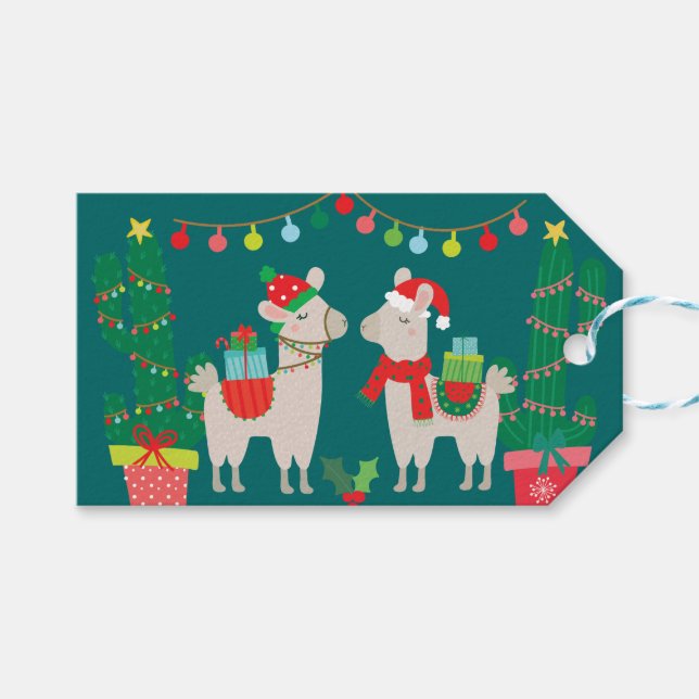 Etiqueta Para Presente Natal Llamas (Frente (horizontal))