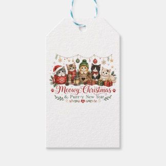 Etiqueta Para Presente Natal Meowy e Ano Novo Purr