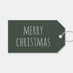 Etiqueta Para Presente Natal Minimalista Fofo Floresta Profunda Verde A
