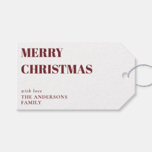 Etiqueta Para Presente Natal Mínimo Moderno e Contemporâneo Vermelho Merr