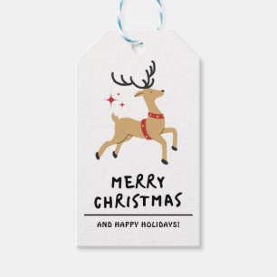 Etiqueta Para Presente Natal Mínimo Negro e Branco