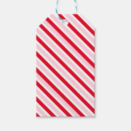 Etiqueta Para Presente Natal Moderno com Listras Rosa e Vermelho