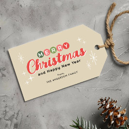 Etiqueta Para Presente Natal Moderno do século Médio Retroativo