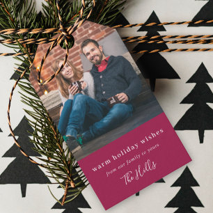 Etiqueta Para Presente Natal moderno   Foto do Casal Borgonha