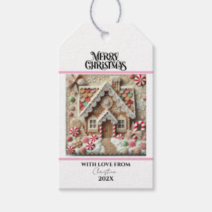 Etiqueta Para Presente Natal Moderno Pão de Gingerpão Rosa