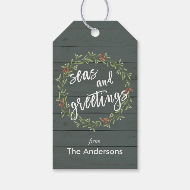 Etiqueta Para Presente Natal náutico Whimsical (Frente)