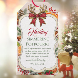 Etiqueta Para Presente Natal no Fogão da Bow Potpourri Simmering