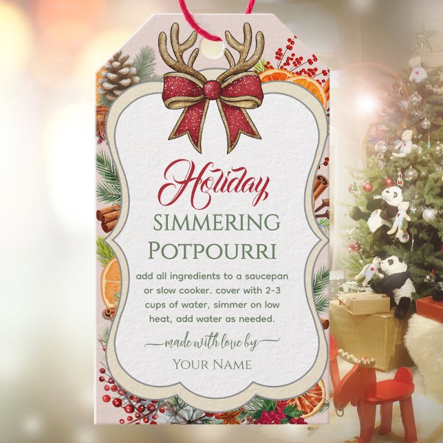 Etiqueta Para Presente Natal no Fogão da Bow  Potpourri Simmering (Criador carregado)