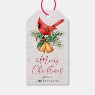 Etiqueta Para Presente Natal Personalizado com Cardinal
