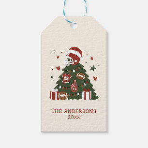 Etiqueta Para Presente Natal Personalizado de Futebol Americano