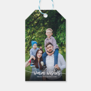 Etiqueta Para Presente Natal Personalizado de Script Branco e Quente