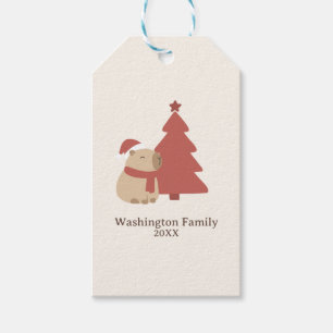 Etiqueta Para Presente Natal Personalizado do Capivara Aconchegante