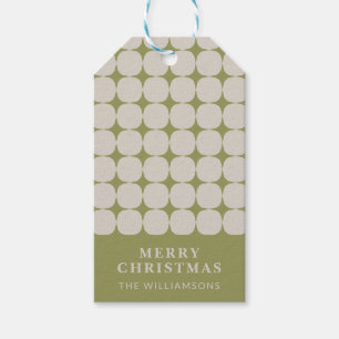Etiqueta Para Presente Natal Personalizado em Verde Sage Moderno de Meado
