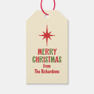 Etiqueta Para Presente Natal Personalizado Moderno do Século Médio