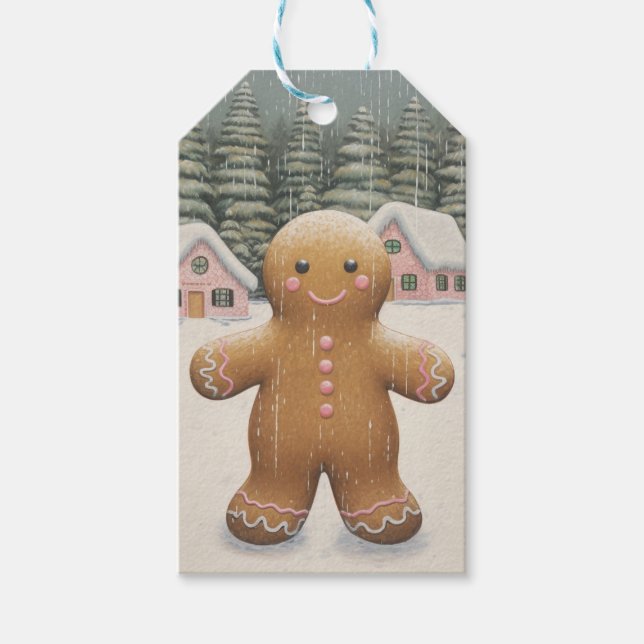 Etiqueta Para Presente Natal personalizável do Gingerpão (Frente)