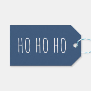 Etiqueta Para Presente Natal Profundo Azul HO HO HO   Papai Noel de Féria