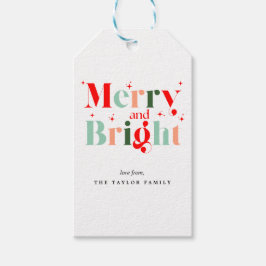 Etiqueta Para Presente Natal Retro Alegre e Brilhante