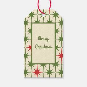 Etiqueta Para Presente Natal Retro Vintage Estrelas dos Anos 50