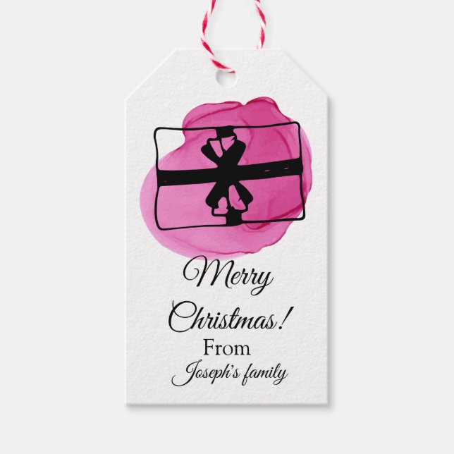 Etiqueta Para Presente Natal rosa (Frente)