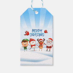 Etiqueta Para Presente Natal Rudolf A Reindeer e Amigos