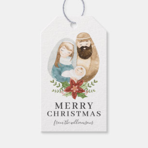 Etiqueta Para Presente Natal Russo da Natividade da Aquarela