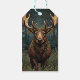 Etiqueta Para Presente Natal rústico alce veado boho floresta florestal