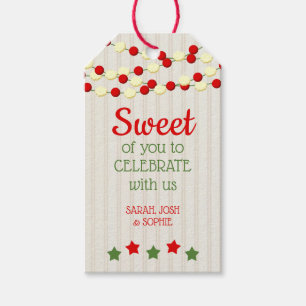 Etiqueta Para Presente Natal rústico de Beadboard do arando e da pipoca