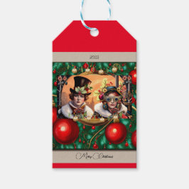 Etiqueta Para Presente Natal Steampunk Dois Corações 
