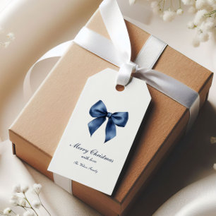 Etiqueta Para Presente Natal Tradicional do Nó Azul