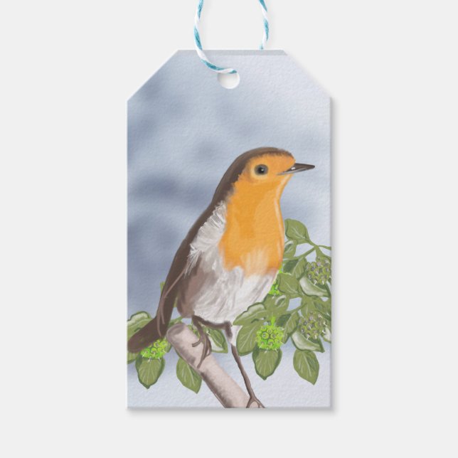 Etiqueta Para Presente Natal tradicional Robin e Ivy (Frente)