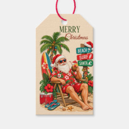 Etiqueta Para Presente Natal Tropical Praia Papai Noel Retro Tropical