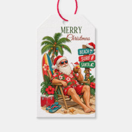 Etiqueta Para Presente Natal Tropical Praia Papai Noel Retro Tropical