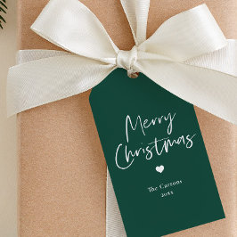 Etiqueta Para Presente Natal Verde com Script Moderno