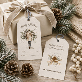 Etiqueta Para Presente Natal Verde Florestal