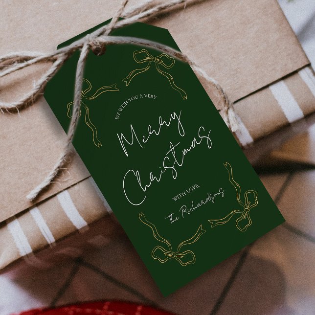 Etiqueta Para Presente Natal Verde Moderno Único e Impressionante Desenha (Criador carregado)