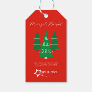 Etiqueta Para Presente Natal Vermelho do Logotipo de Negócios Personaliza
