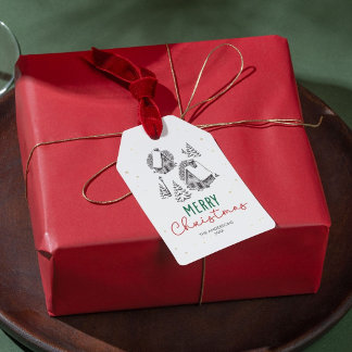 Etiqueta Para Presente Natal Village de Inverno Vintage