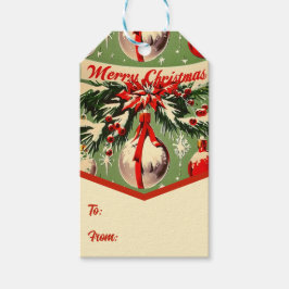 Etiqueta Para Presente Natal Vintage Retro: Yuletide Meados do Século 3